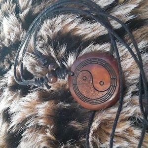 YING YANG NECKLACE WITH ADJUSTABLE CORD